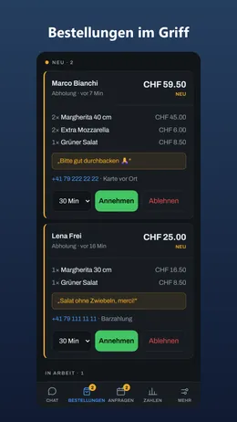 bluewing-App: Bestellungen im Blick